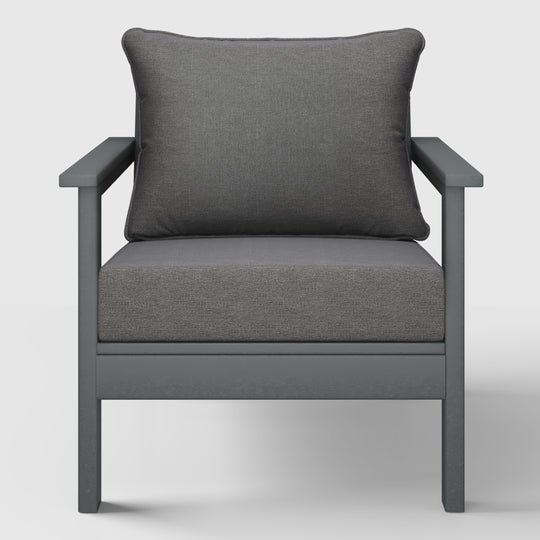 Avalon Outdoor Modern HDPE Patio Club Chair with Deep Seat Cushions