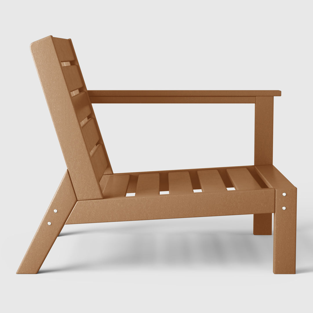 Avalon Outdoor Modern HDPE Patio Club Chair with Deep Seat Cushions