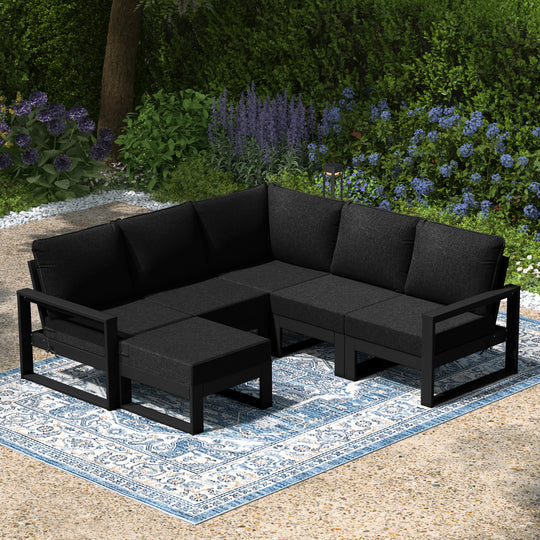 Montara 6-Piece Outdoor Patio Corner Sectional Sofa Conversation Set