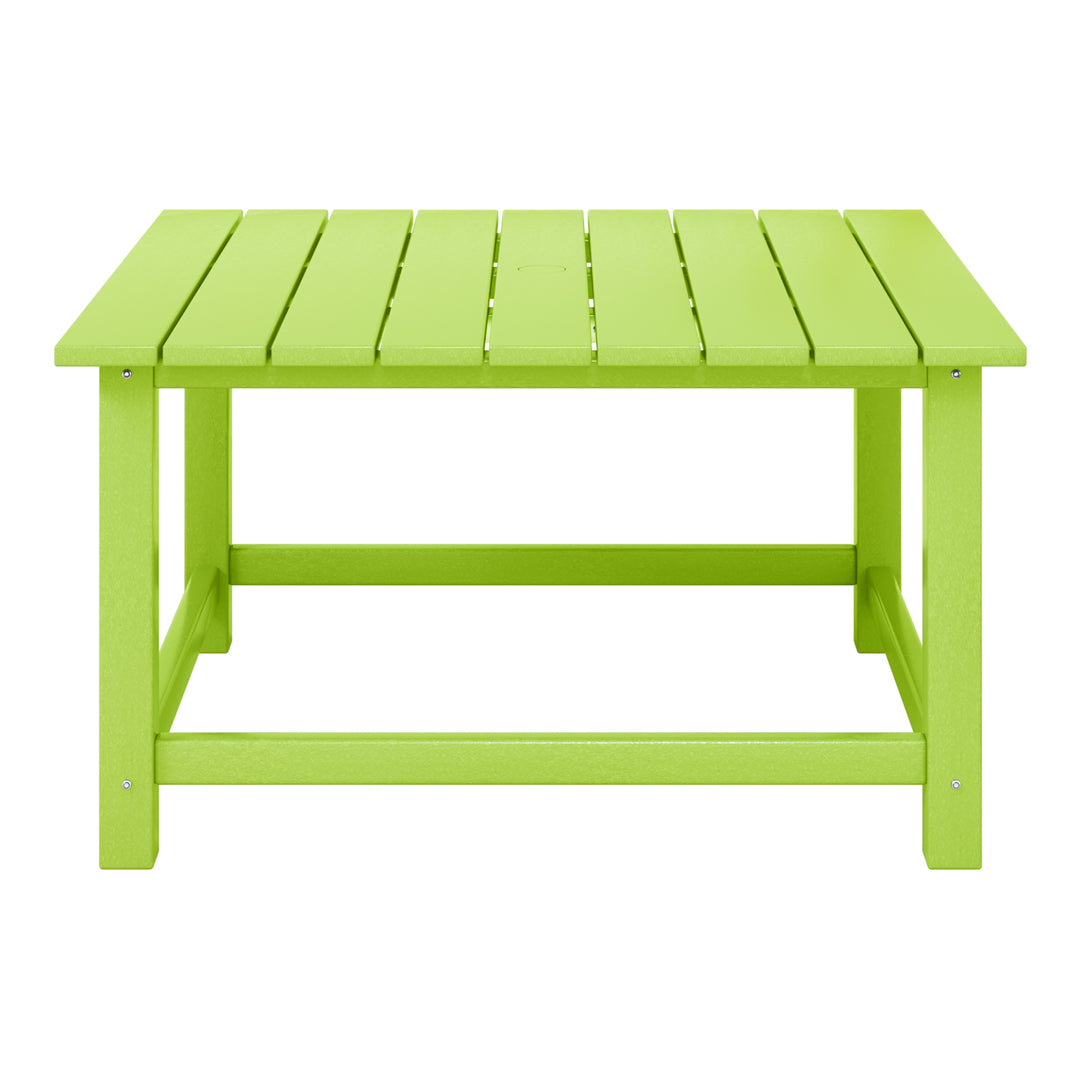 Malibu Low Outdoor HDPE Square Patio Coffee Table