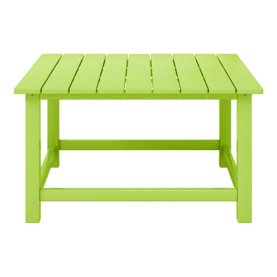 Malibu Low Outdoor HDPE Square Patio Coffee Table