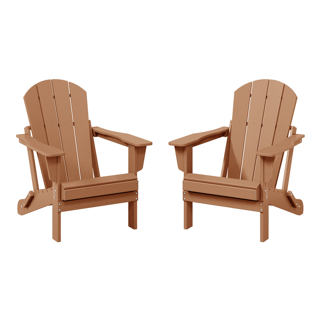 Malibu 2 piece set outdoor folding Poly Adirondack chair