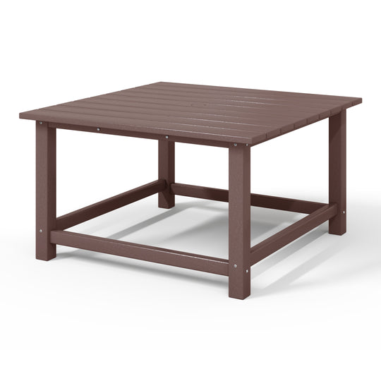 Malibu Low Outdoor HDPE Square Patio Coffee Table