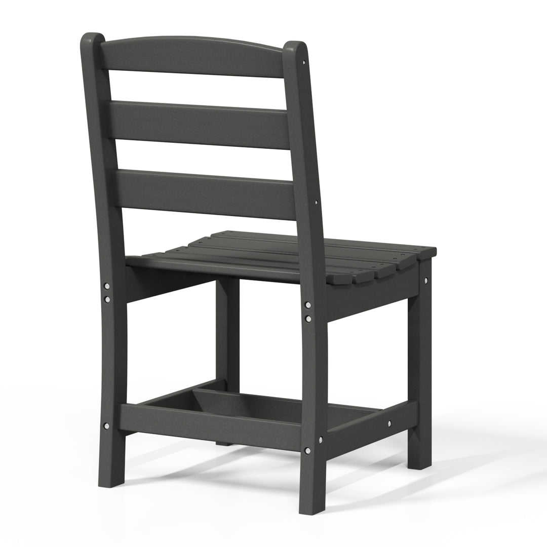 Ashore Outdoor HDPE Patio Classic Armless Dining Side Chair