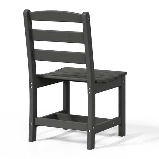 Ashore Outdoor HDPE Patio Classic Armless Dining Side Chair