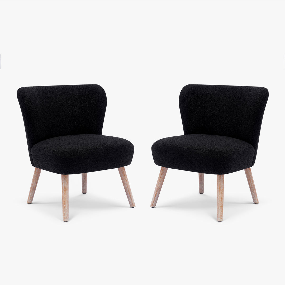 Genevieve 25" Wide Upholstered Boucle Accent Chairs (Set of 2)