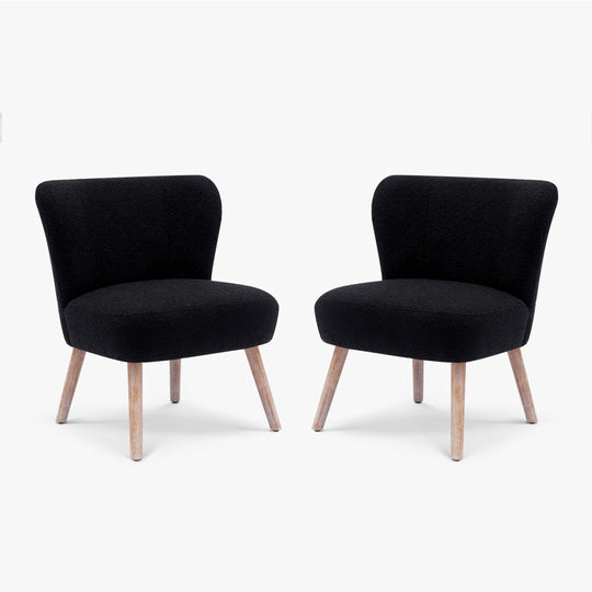 Genevieve 25" Wide Upholstered Boucle Accent Chairs (Set of 2)