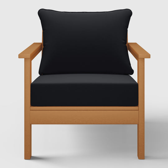 Avalon Outdoor Modern HDPE Patio Club Chair with Deep Seat Cushions