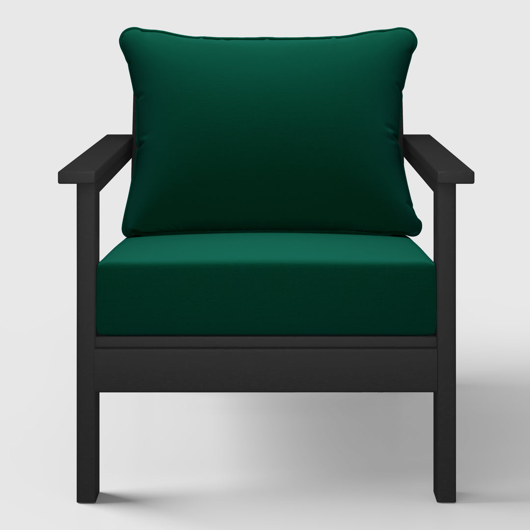Avalon Outdoor Modern HDPE Patio Club Chair with Deep Seat Cushions