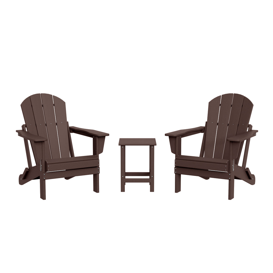 Malibu 3-Piece set Outdoor / Patio Poly Adirondack chair set with a side table ( 2 seater )