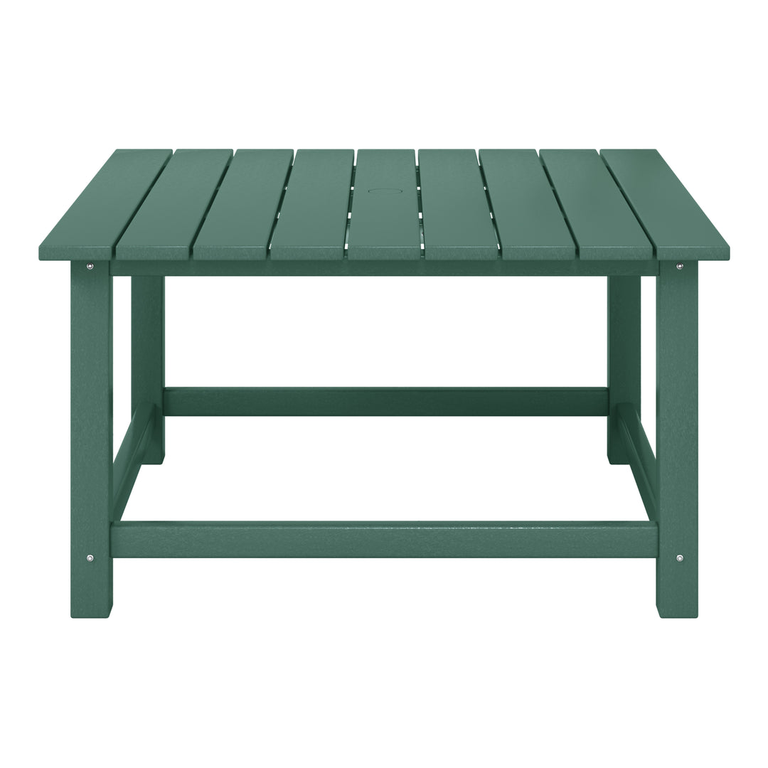 Malibu Low Outdoor HDPE Square Patio Coffee Table