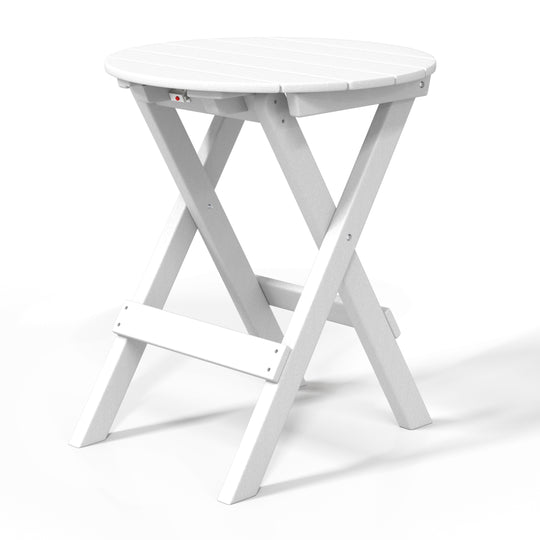 Malibu HDPE Outdoor 24.5 Inch Round Portable Folding Patio Dining Table