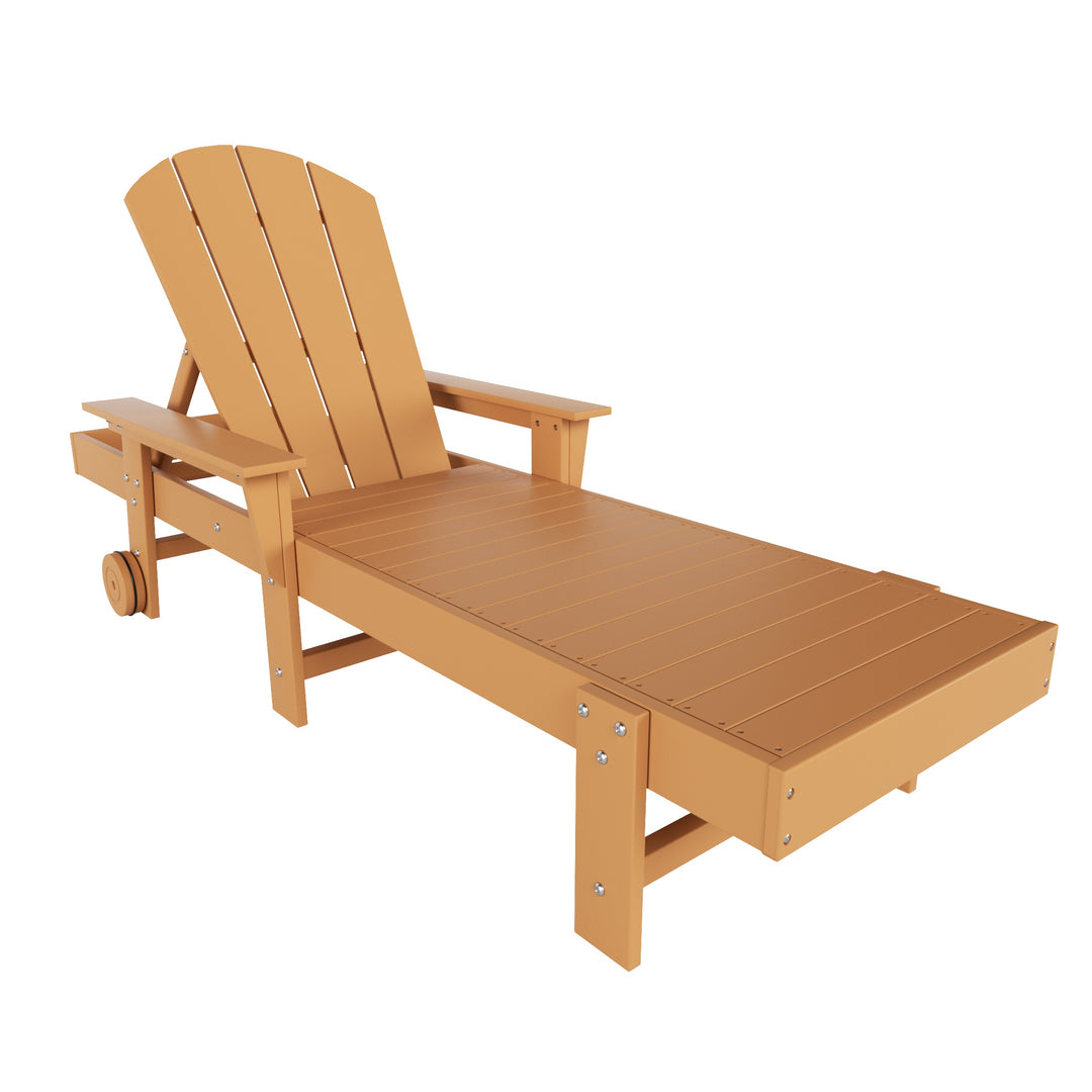 Malibu Reclining Chaise Lounge With Arms & Wheels