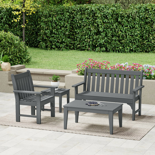 Malibu 4-Piece HDPE Outdoor Patio Furniture Couch Set