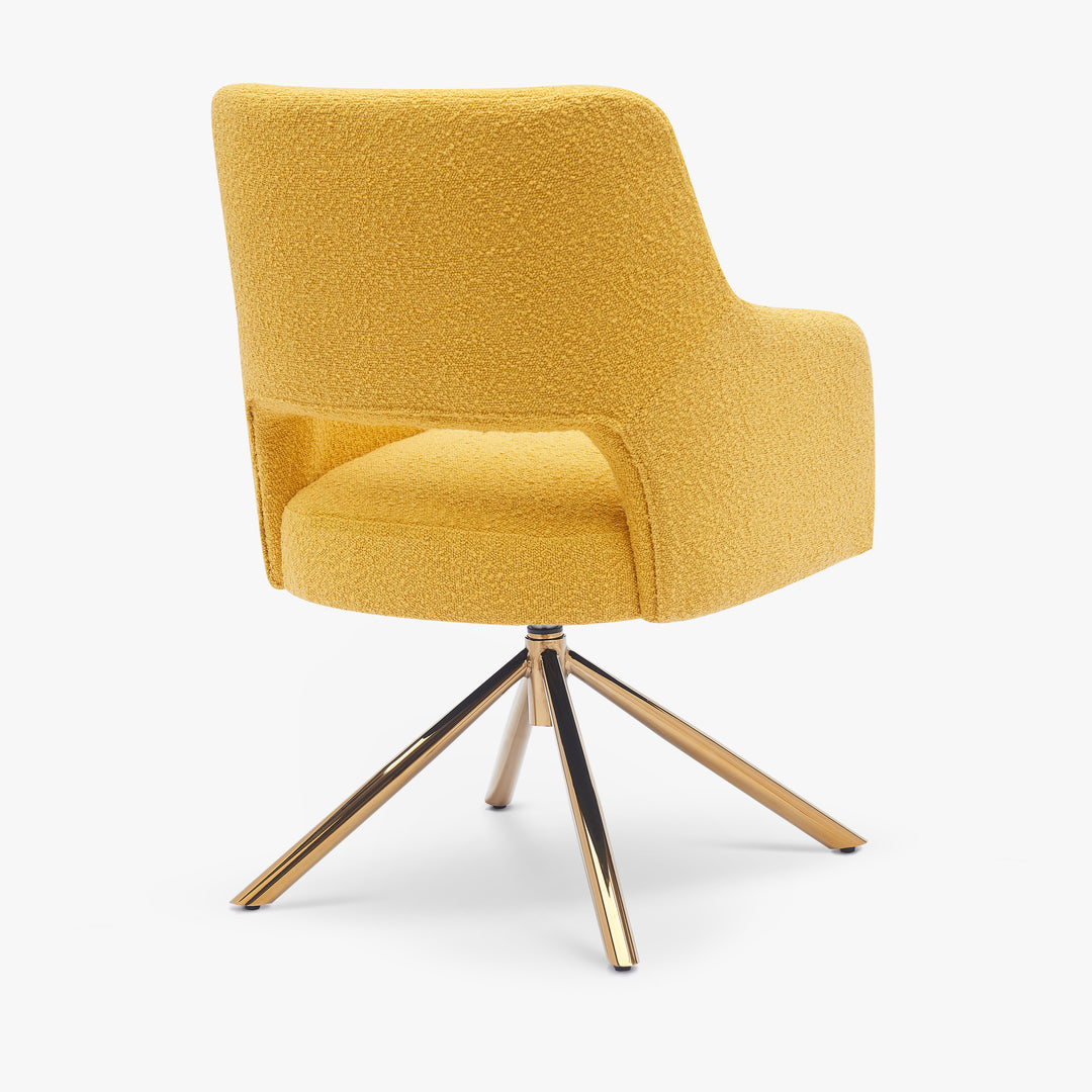 Genevieve Mid-Century Modern Wide Boucle Swivel Accent Arm Chair