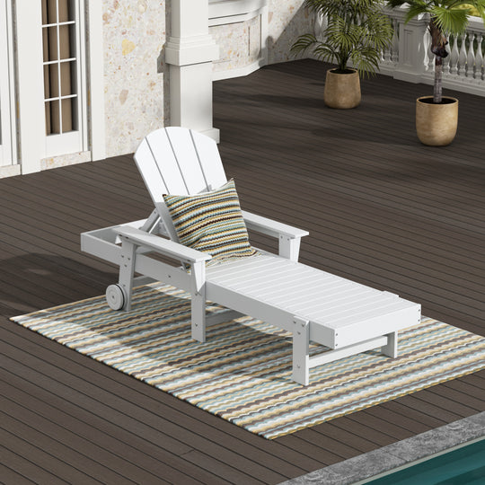 Malibu Reclining Chaise Lounge With Arms & Wheels