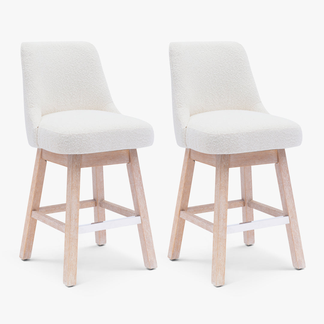 Genevieve 26" Upholstered Swivel Counter Height Bar Stools (Set of 2)