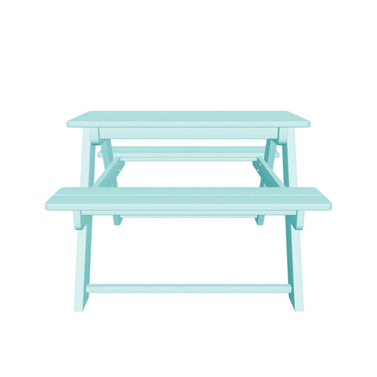 Malibu Outdoor Patio Kids HDPE Plastic Picnic Bench Table