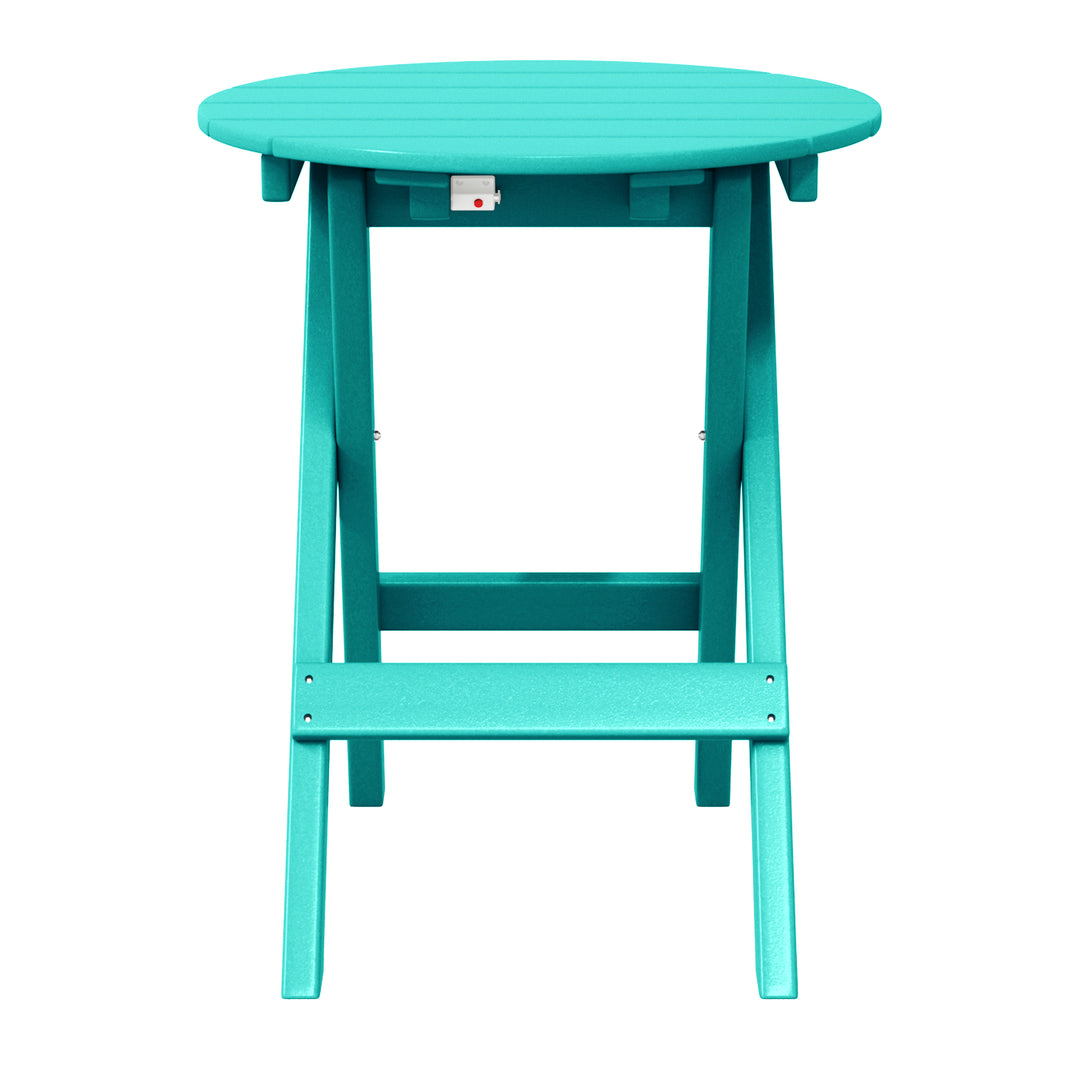 Malibu HDPE Outdoor 24.5 Inch Round Portable Folding Patio Dining Table