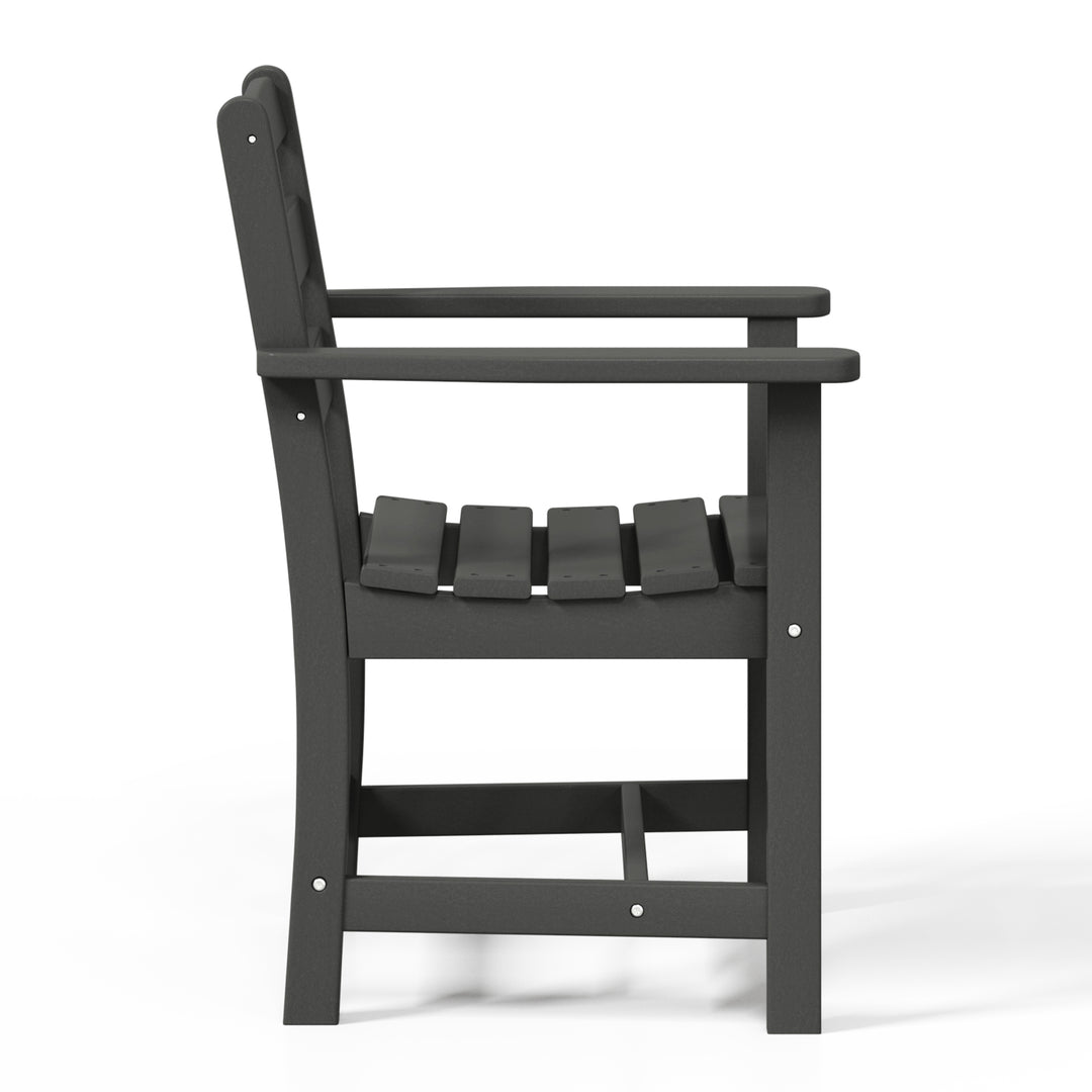 Ashore Outdoor HDPE Patio Classic Dining Arm Chair