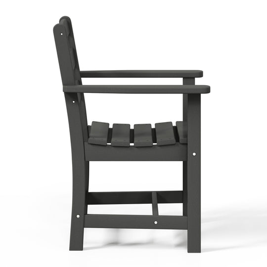 Ashore Outdoor HDPE Patio Classic Dining Arm Chair