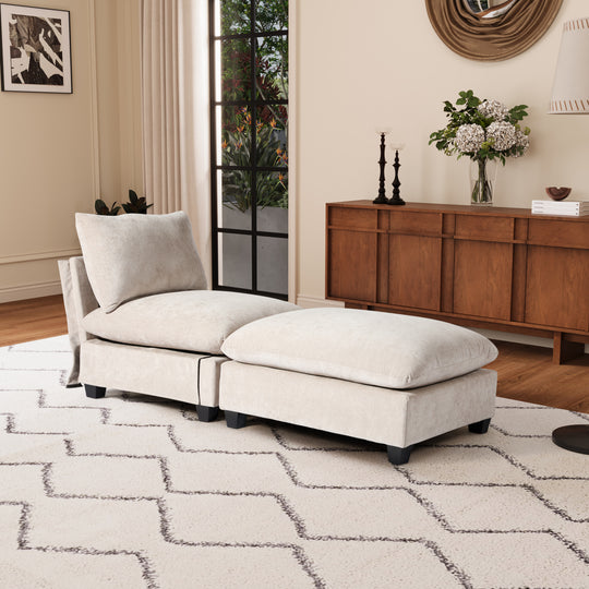 Augusta 68.5" Chenille Upholstered Indoor Chaise Lounge Chair