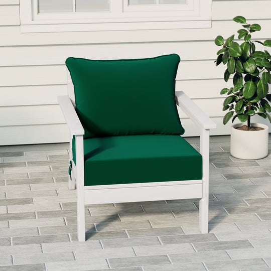 Avalon Outdoor Modern HDPE Patio Club Chair with Deep Seat Cushions