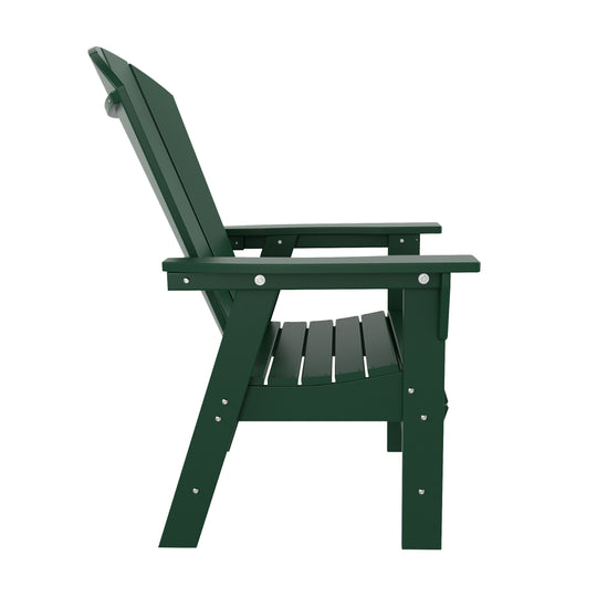 Malibu Outdoor Patio HDPE Plastic Adirondack Dining Chair