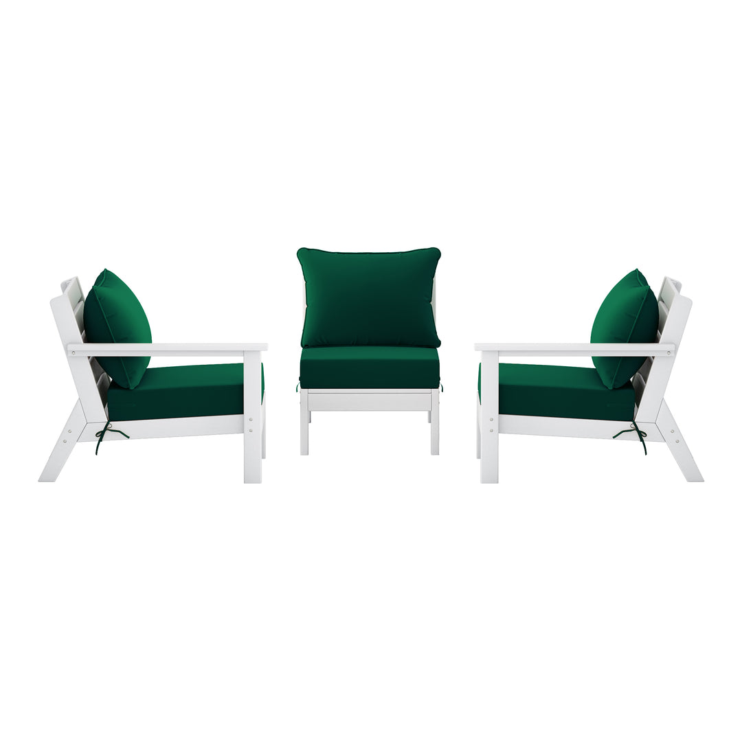 Avalon Outdoor Patio HDPE Sectional Sofa with Patio Cushions