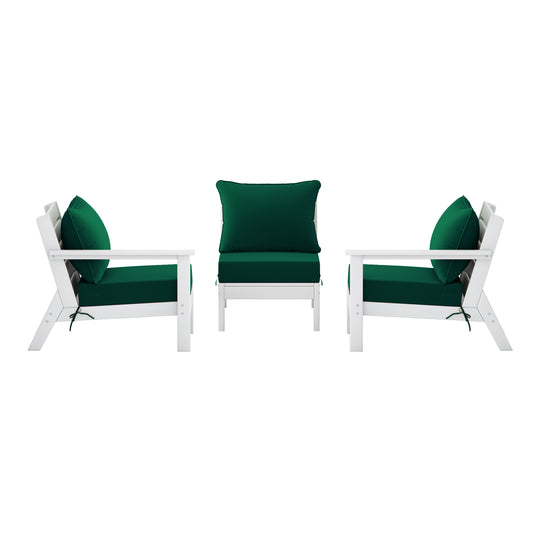 Avalon Outdoor Patio HDPE Sectional Sofa with Patio Cushions