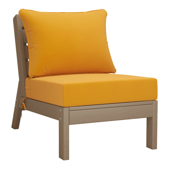 Avalon Outdoor Patio HDPE Sectional Sofa with Patio Cushions