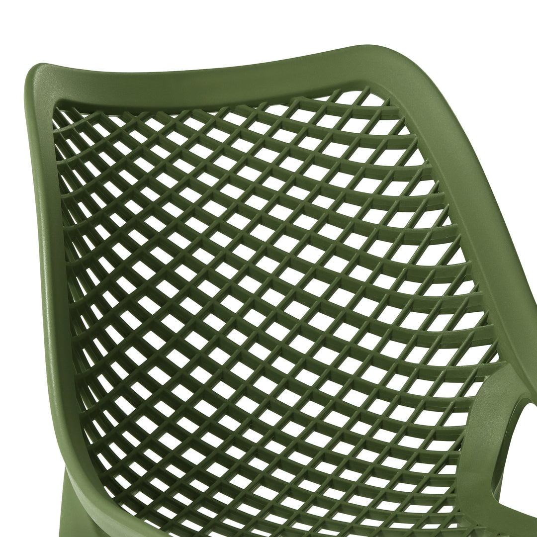 Playa Outdoor Stackable Modern Plastic Dining Chairs (Set of 2)