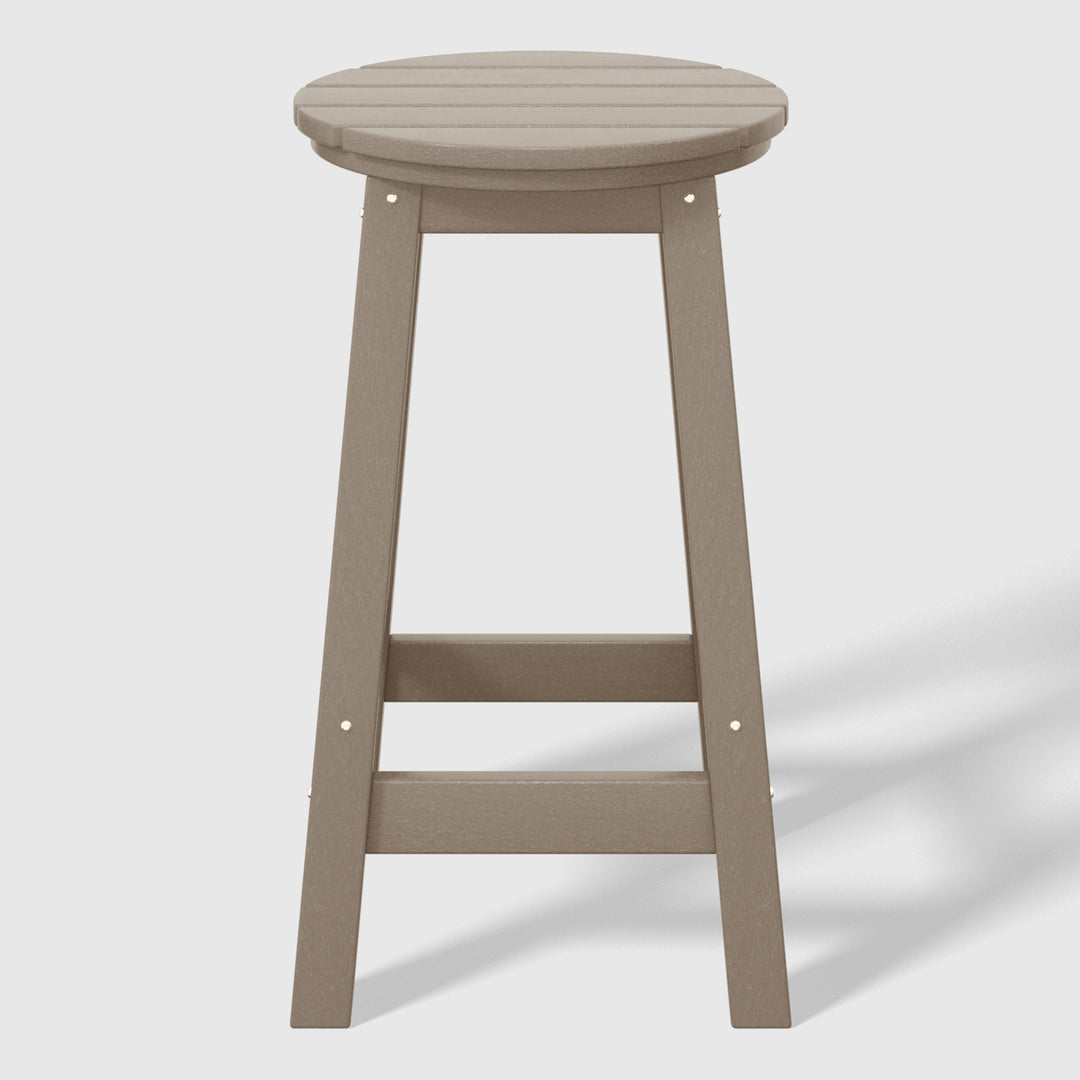 Malibu 24" HDPE Outdoor Patio Round Counter Height Bar Stool