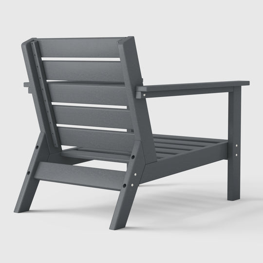 Avalon Outdoor Modern HDPE Patio Club Chair with Deep Seat Cushions