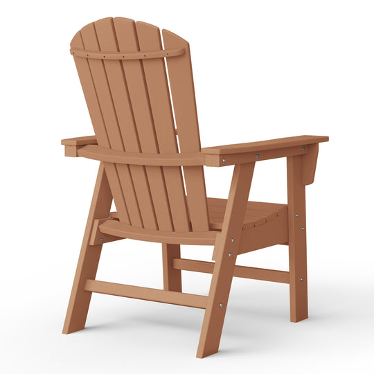 Dylan Outdoor Patio Shell-back Adirondack Dining Chair Weather Resistant