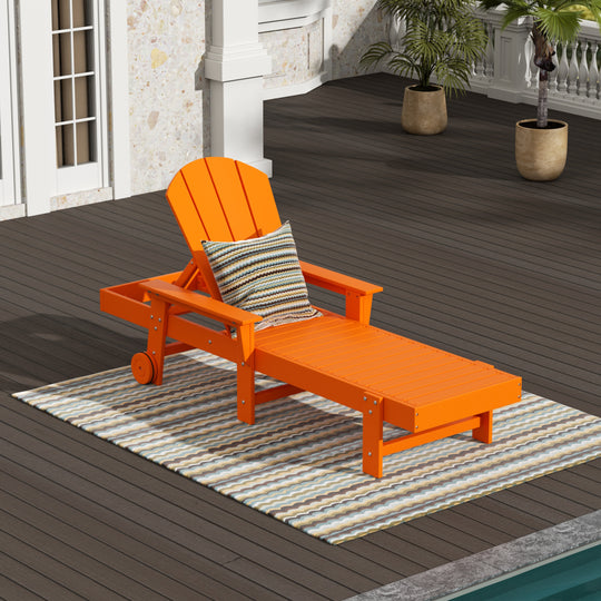 Malibu Reclining Chaise Lounge With Arms & Wheels