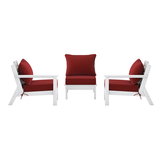 Avalon Outdoor Patio HDPE Sectional Sofa with Patio Cushions