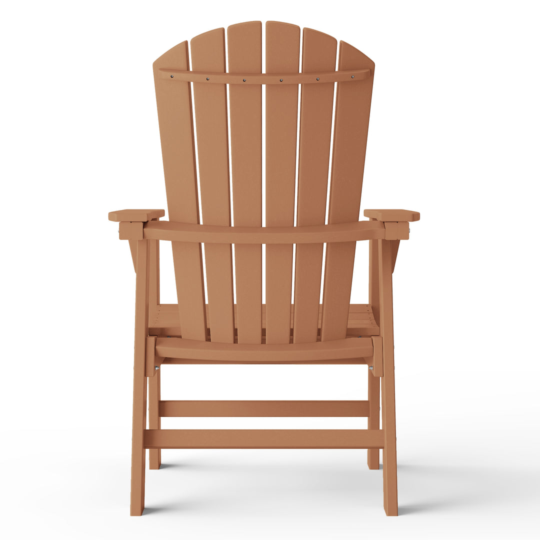 Dylan Outdoor Patio Shell-back Adirondack Dining Chair Weather Resistant