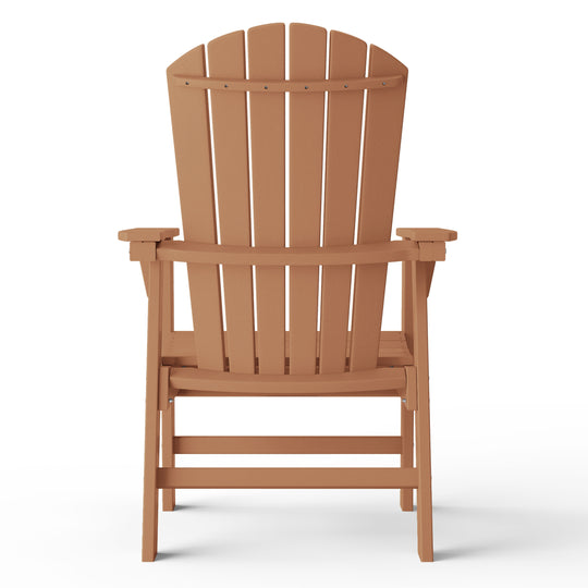Dylan Outdoor Patio Shell-back Adirondack Dining Chair Weather Resistant