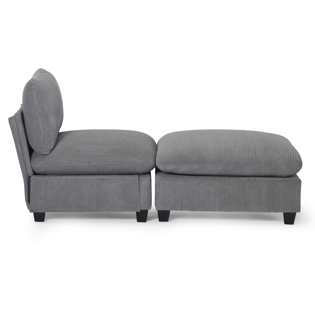 Hearthside 68.5" Corduroy Upholstered Indoor Chaise Lounge Chair