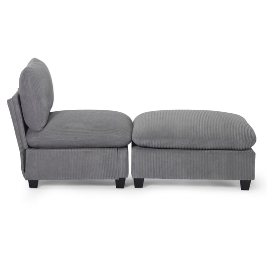 Hearthside 68.5" Corduroy Upholstered Indoor Chaise Lounge Chair