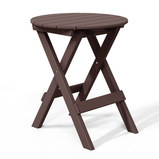 Malibu HDPE Outdoor 24.5 Inch Round Portable Folding Patio Dining Table