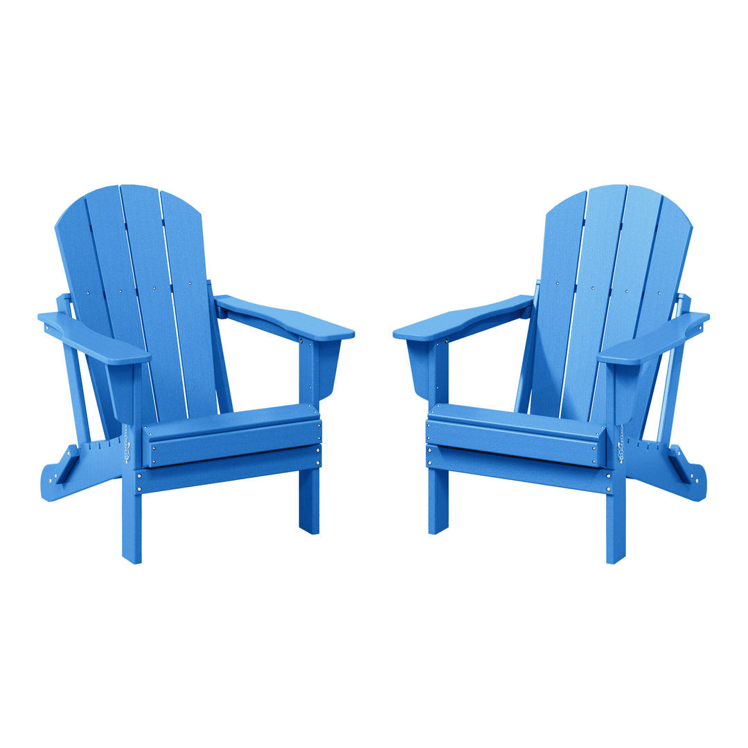 Malibu 2 piece set outdoor folding Poly Adirondack chair