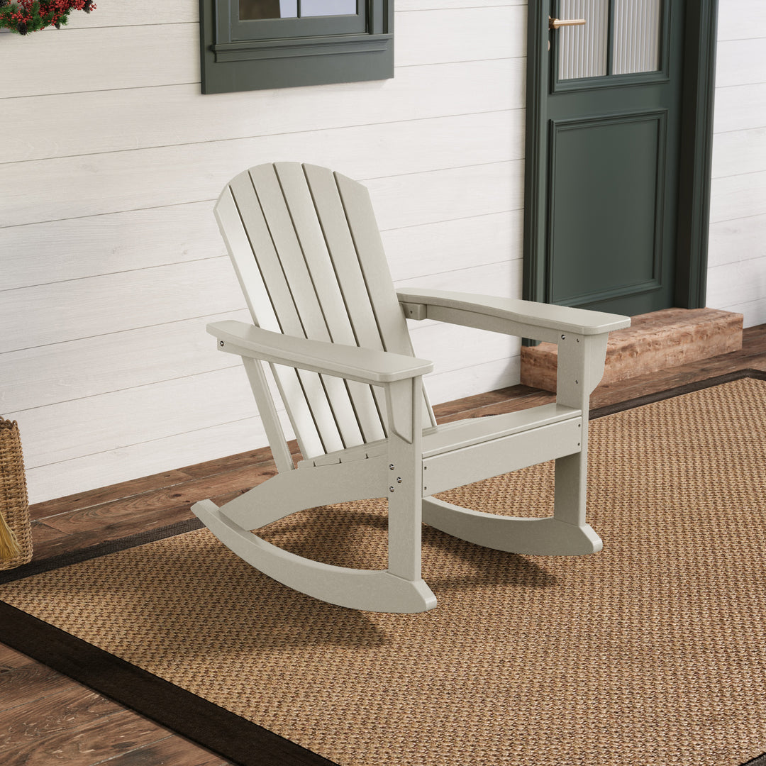Dylan Outdoor Patio Poly Plastic Adirondack Rocking Chair