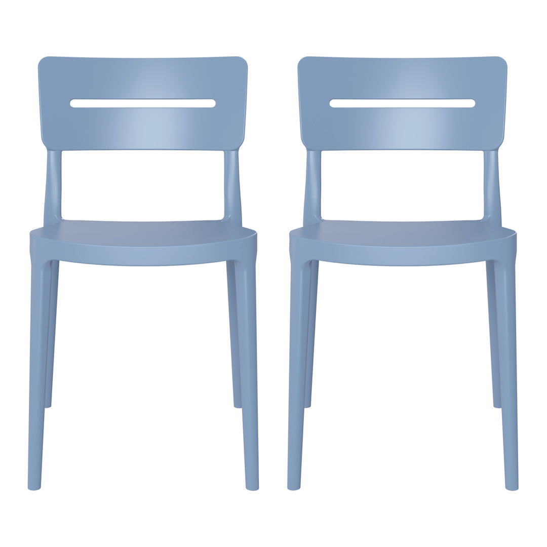 Playa Outdoor Modern Stackable Plastic Patio Dining Chairs (Set of 2)