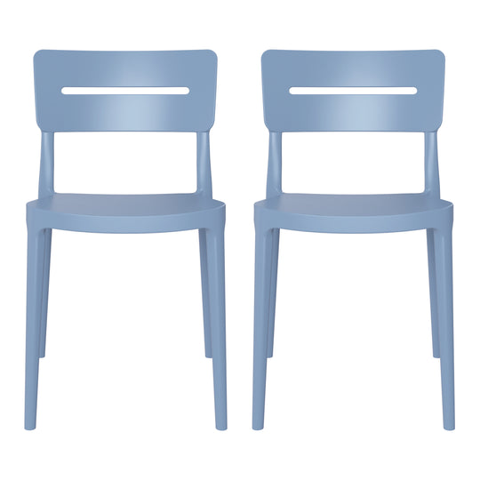 Playa Outdoor Modern Stackable Plastic Patio Dining Chairs (Set of 2)