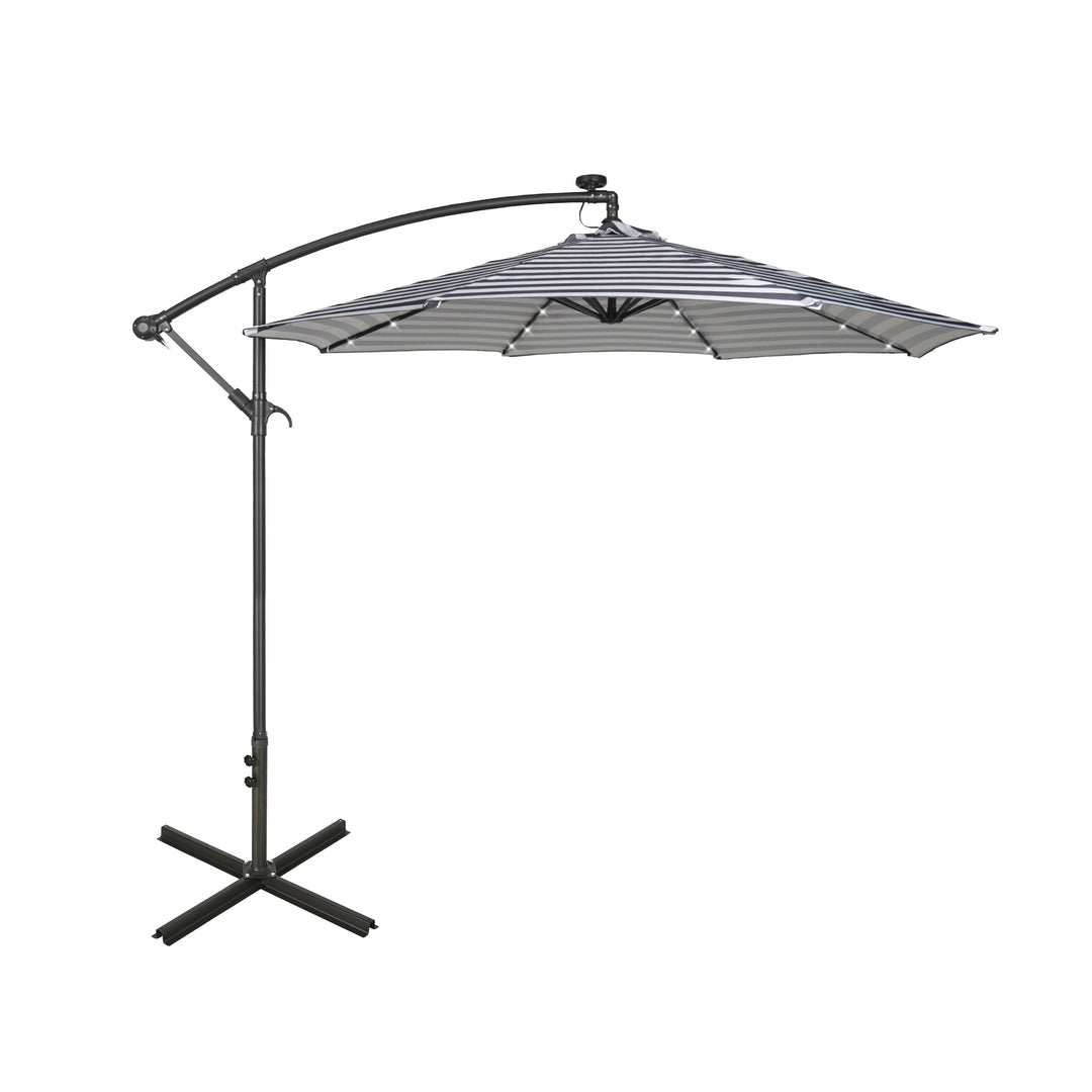Albert 10 ft. Outdoor / Paito Cantilever Hanging Umbrella with Solar Power LED lights