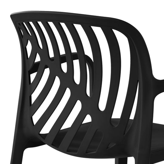 Playa Outdoor Modern Stackable Patio Dining Armchairs (Set of 2)