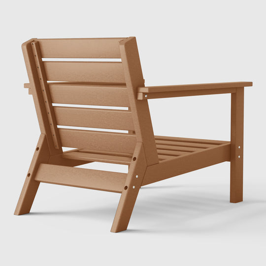 Avalon Outdoor Modern HDPE Patio Club Chair with Deep Seat Cushions