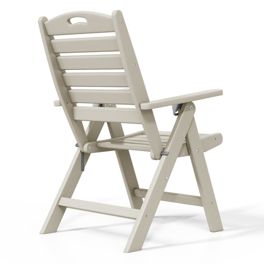 Malibu HDPE Adjustable Highback Folding Patio Dining Chair
